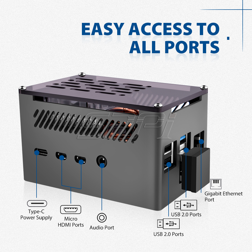 52Pi Nhôm Gạch Ốp Lưng Đen Enl - đánh giá và giá Argon One V3 M.2 Nvme Case